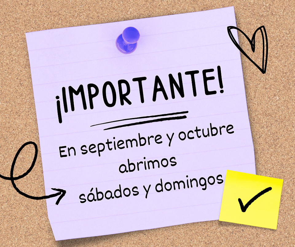 Abierto, sábados y domingos, menú del día